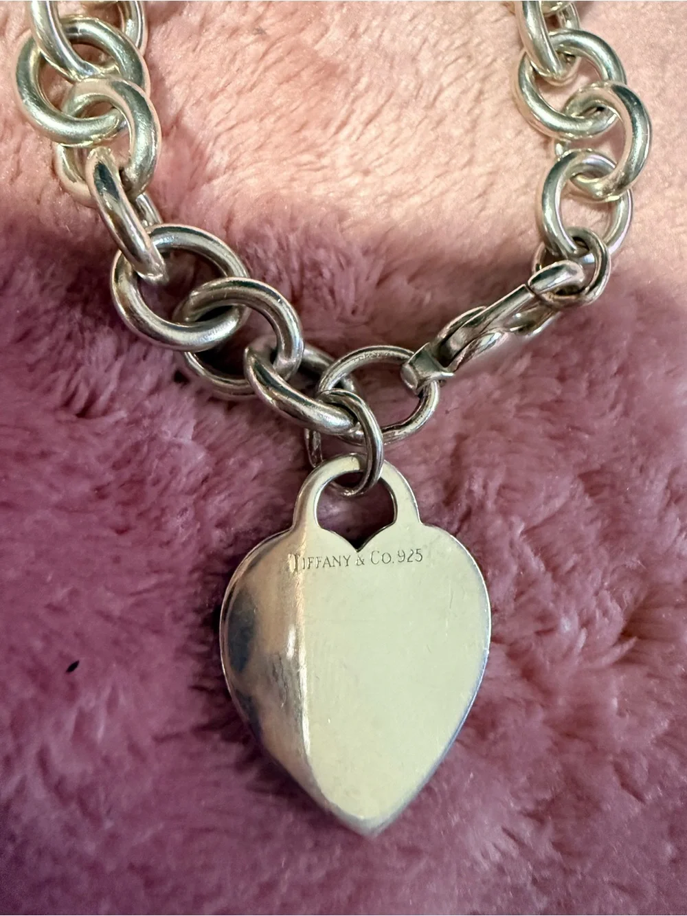 Tiffany & Co. Silver Heart Tag Charm Bracelet with Blue Pouch $164.00 Firm. - Picture 4 of 7